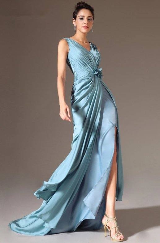 Plus Size Evening Dresses Mermaid V-neck Slit Sexy Long Formal Party Evening Gown Prom Dresses Robe De Soiree - RongMoon