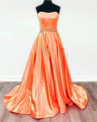 Yellow Satin Strapless Ball Gown Dresses Beaded Sashes