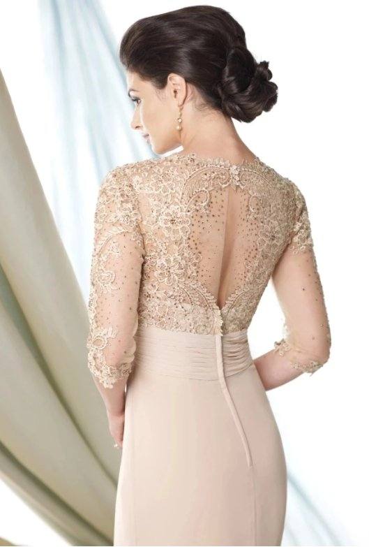 Blue Mother Of The Bride Dresses Mermaid V-neck Half Sleeves Chiffon Appliques Beaded Long Groom Mother Dresses Wedding - RongMoon