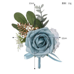 Bridesmaids Wrist Flowers Champagne Green Leaf Hand Flowers Men Corsage Clothing Accessories, CG61464