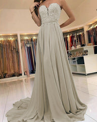 Lace Sweetheart Bridesmaid Dresses Chiffon Long