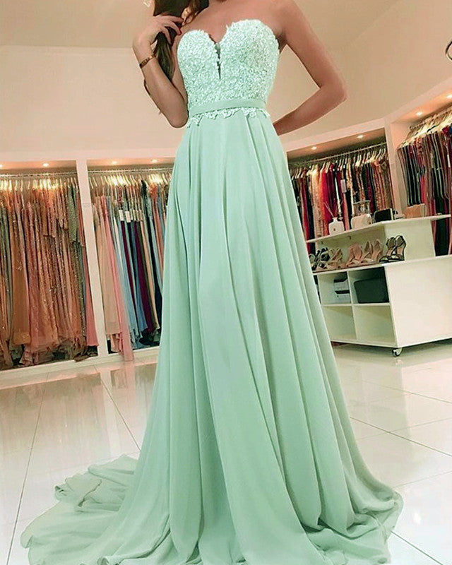 Lace Sweetheart Bridesmaid Dresses Chiffon Long
