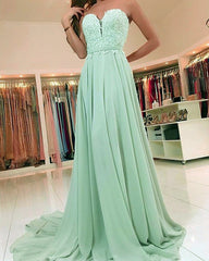 Lace Sweetheart Bridesmaid Dresses Chiffon Long