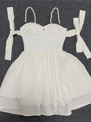 Pink Off The Shoulder Pearls Short Homecoming Dress