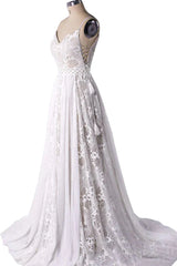 Spaghetti Straps Maxi A Line  Beach Wedding Dress