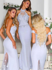Halter Lace Mermaid Bridesmaid Dresses, Newest Bridesmaid Dresses - RongMoon