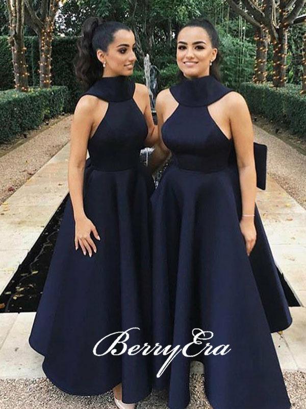 Lovely Satin A-line Long Bridesmaid Dresses, Wedding Guest Dresses - RongMoon