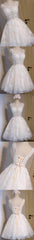 Short Blue Floral Prints Appliques Sleeveless Scoop Neckline Lace Up Back For Teen Lovely Homecoming Dress,BD0126