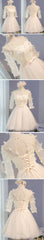 Three-quarter Illusion Sleeve  Clairvoyant Outfit Lace Up Back For Teen Organza Appliques Homecoming Dress,BD0128