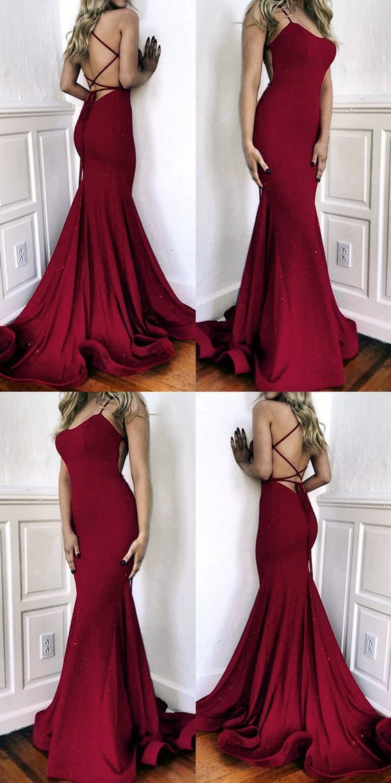 Mermaid Evening Dresses Cross Back prom dress   cg11214