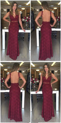 Lace Prom Dress, Backless Prom Dress, Sheath Prom Dress, Fashion Prom Dress   cg12558