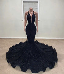 black Mermaid Prom Dresses    cg16957