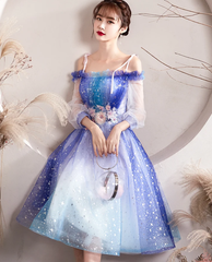 Off Shoulder Tulle Homecoming Dress   cg17059