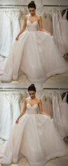 A-Line Sweetheart Court Train Lace prom Dress with Sequins cg1746