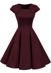 A-line Homecoming Dresses Irregular Draped Round Neck Long Sleeve Midi Dress   cg17499