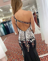 One Shoulder Prom dresses, Mermaid Prom dress  cg20460