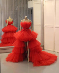 red ball gown long prom dress, evening dress    cg21054