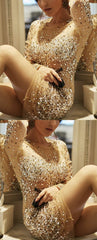 sequin beaded tulle homecoming dresses see through short dress cg2110