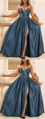 Dusty Blue Bridesmaid Dresses Long Prom Dress    cg22408