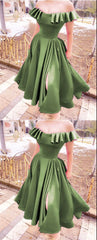Tea length bridesmaid dresses sage green prom dress For Women    cg22703