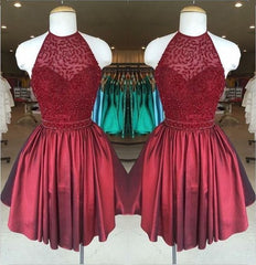 Gorgeous Low Back Halter Neck Beaded Homecoming Dresses    cg22725