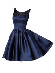 Sexy Backless Beaded Navy Short Cheap Homecoming Dresses    cg22735