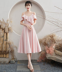 PINK A LINE SHORT PROM DRESS PINK PARTY DRESS          cg23124
