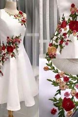 Embroidery ,flowered,A-line, Homecoming Dress, Short Party Dresses,Evening Dress      cg23208