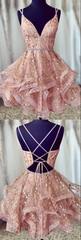 UNIQUE PINK TULLE SHORT DRESS, PINK TULLE HOMECOMING DRESS cg2750