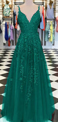 Chic A-line Prom Dress Spaghetti Straps Applique Prom Dresses Evening Dress  cg8699
