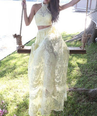 Custom Made Lace Prom Dress,Two Pieces Evening Dress,Beaded Party Gown,Floor Length Pegeant Dress,High Quality  cg8783