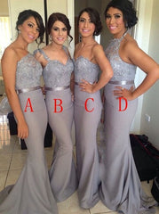 Sheath Long Chiffon Bridesmaid Wedding Party Dress