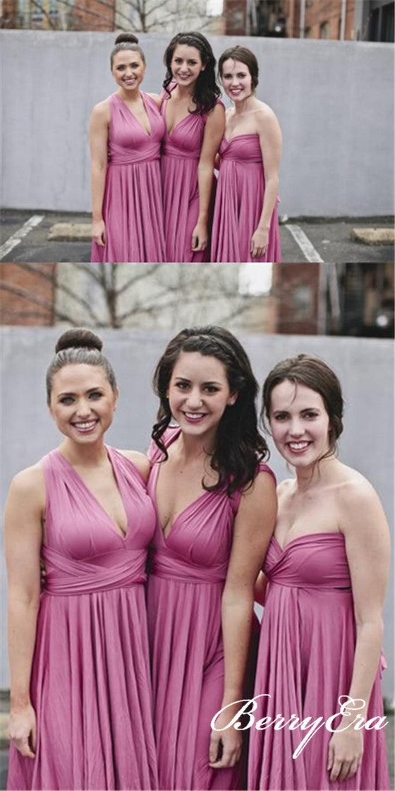 Short Rose Convertible Bridesmaid Dresses - RongMoon