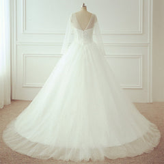 Bling Bling Long Sleeves Wedding Dresses Ball Gowns With Pearl And Sequins Beaded