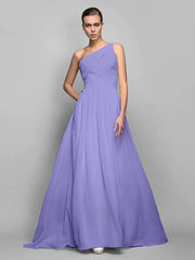 Sheath / Column Minimalist Dress Holiday Sweep / Brush Train Sleeveless One Shoulder Georgette with Criss Cross Ruched