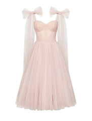 Ball Gown Cocktail Dresses Corsets Dress Graduation Birthday Tea Length Sleeveless Square Neck Tulle with Glitter