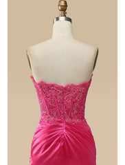 Mermaid / Trumpet Prom Dresses Empire Dress Formal Sweep / Brush Train Sleeveless Sweetheart Charmeuse with Appliques