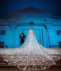 Lace Mermaid Beads Straps Appliques Wedding Dress with Court Train