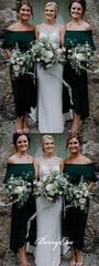 Off Shoulder Emerald Green Bridesmaid Dresses - RongMoon