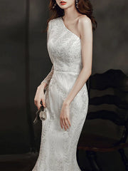 Long Sleeve Sequin Champagne Prom Dress