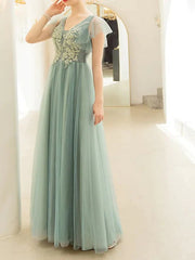 fresh light green bride wedding toast dress dinner annual meeting bridesmaid wedding dress wholesale - RongMoon
