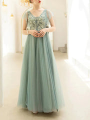 fresh light green bride wedding toast dress dinner annual meeting bridesmaid wedding dress wholesale - RongMoon