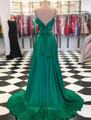 Two Piece Prom Dresses Sexy Dress Formal Sweep / Brush Train Sleeveless Spaghetti Strap Charmeuse with Bow(s) Slit