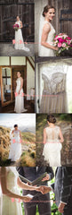 Popular Simple Round Neck Sleeveless Open Back Lace Top Chiffon A-line Wedding Dresses,DB0117