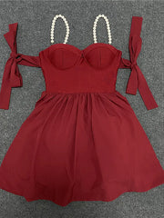 Pink Off The Shoulder Pearls Short Homecoming Dress