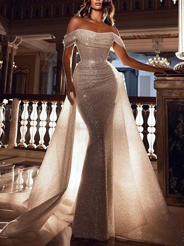 Off The Shoulder Overskit Mermaid Prom Dress