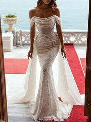 Off The Shoulder Overskit Mermaid Prom Dress