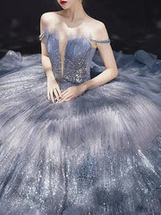 Bling Bling Sequin Off The Shoulder Prom Dress