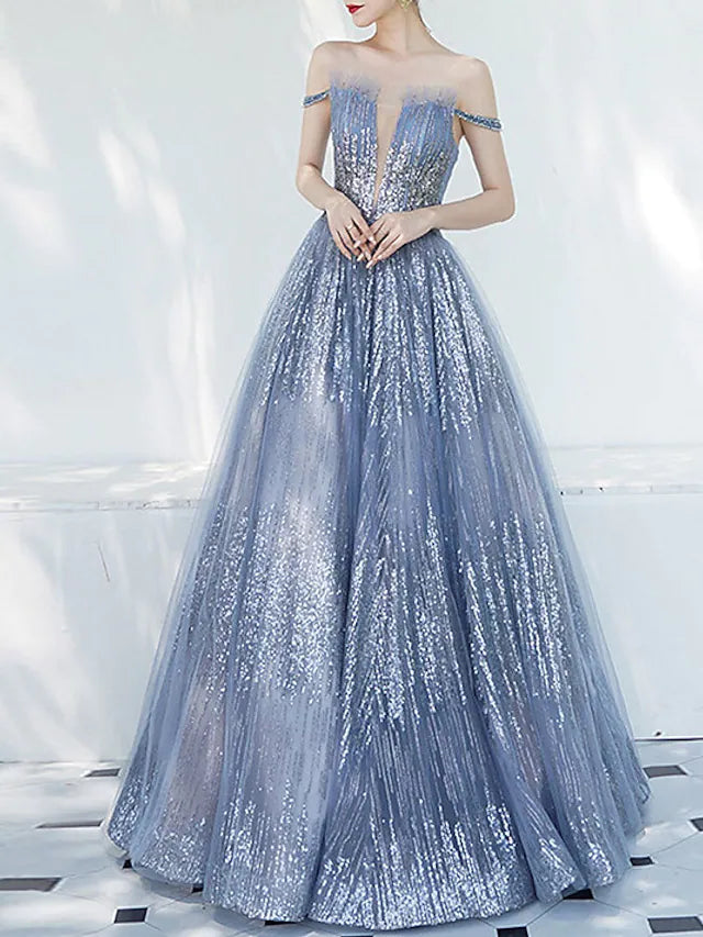 Bling Bling Sequin Off The Shoulder Prom Dress