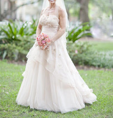 Elegant Lace Sweetheart Tulle A-line Backless Wedding Dresses 2018